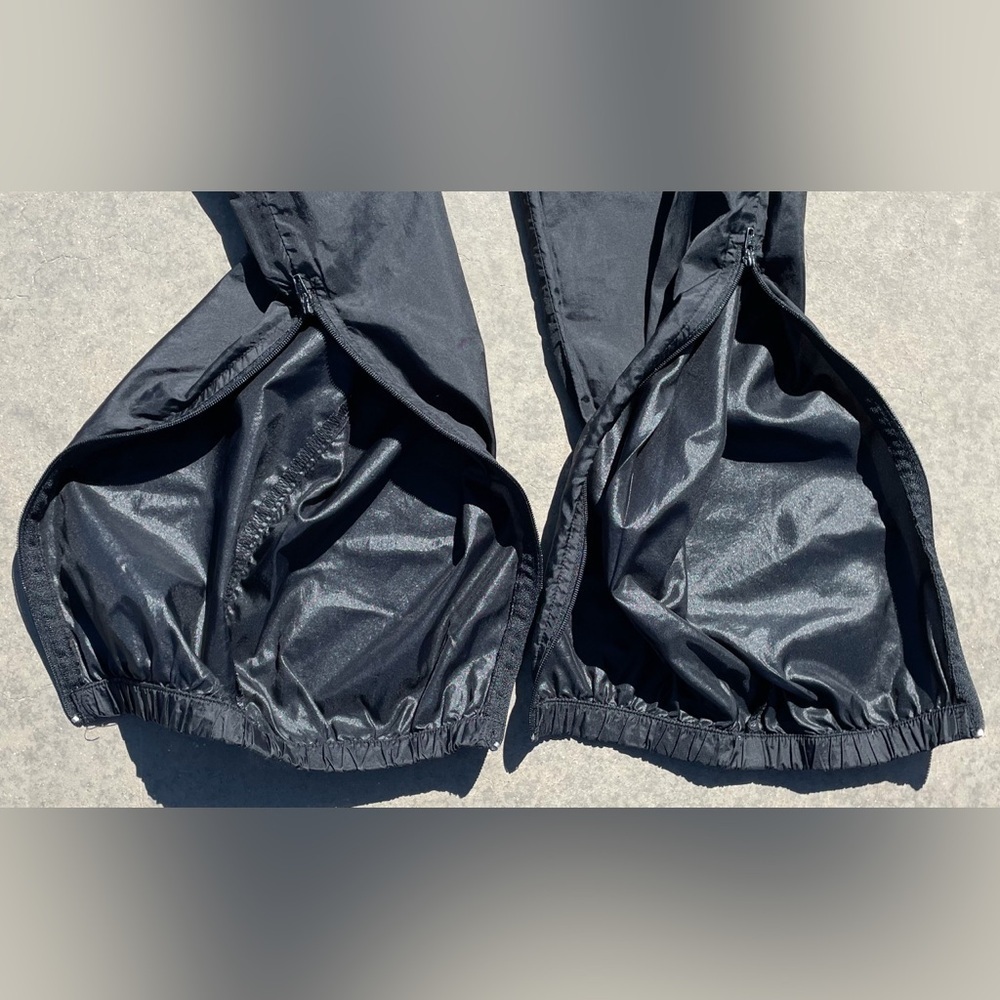 Vtg 90s Nike White Tag Unlined Windbreaker Pants M Blk Ankle Zip Y2K Gorpcore - Picture 7 of 10